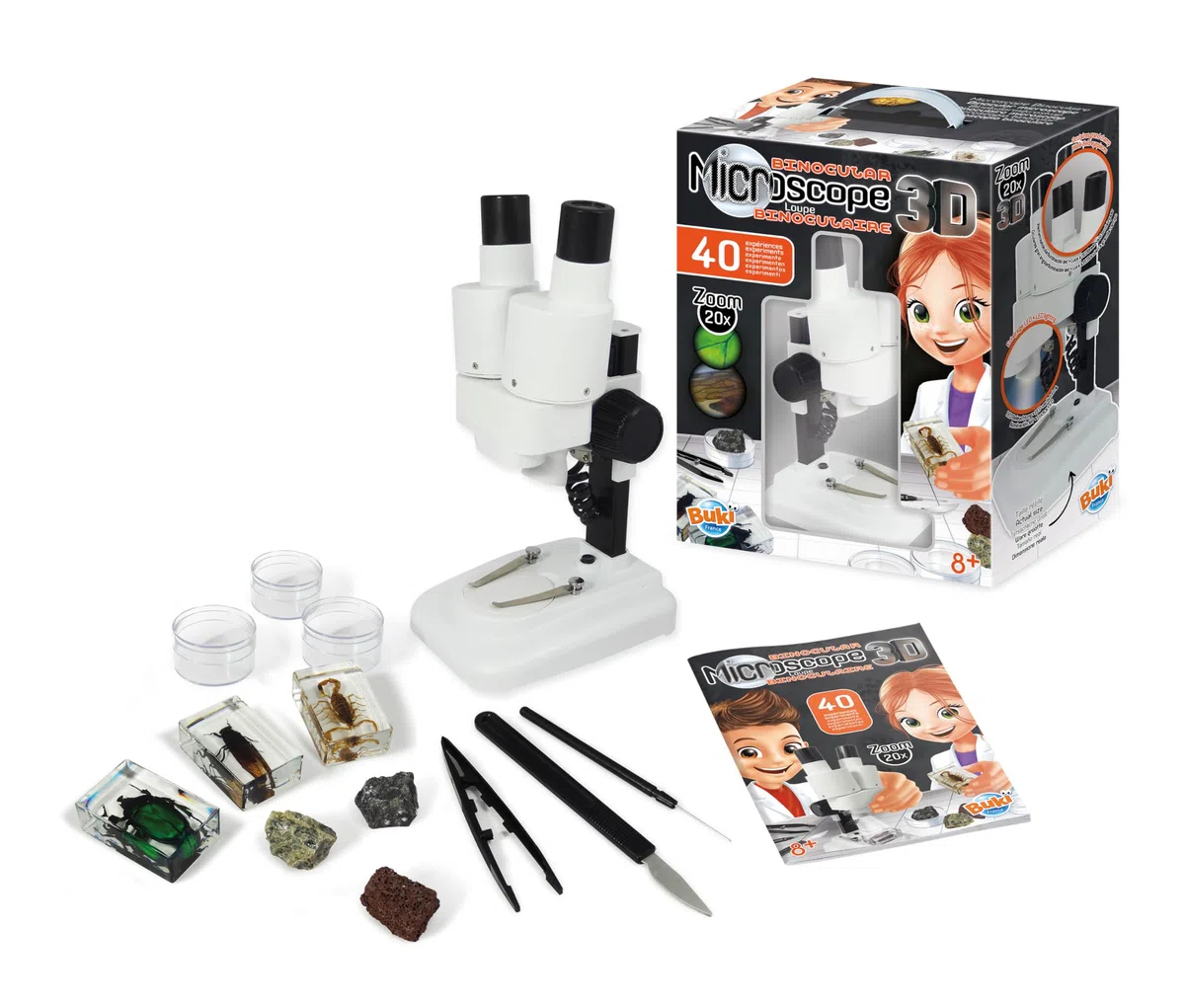 Buki France Stereo 3D Microscopio Binoculare, Multicolore, MR500