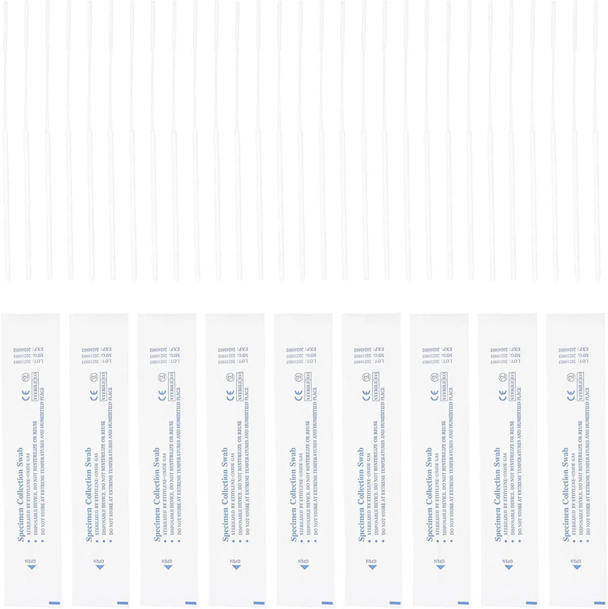 Specimen Collection swab, tamponi per strisciare, 100 pezzi monouso nasofaringeo campione floccato nylon floccato punta di flusso floccato tamponi di cotone collezione tamponi