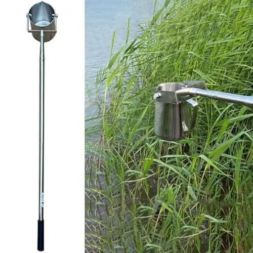Kit professionale per campionamento dell'acqua, asta telescopica in acciaio inossidabile 304 (0,6-9 m), per test ambientali/di laboratorio in fiumi, laghi e rifiuti da 500 ml, 1,49 m-7 m, con