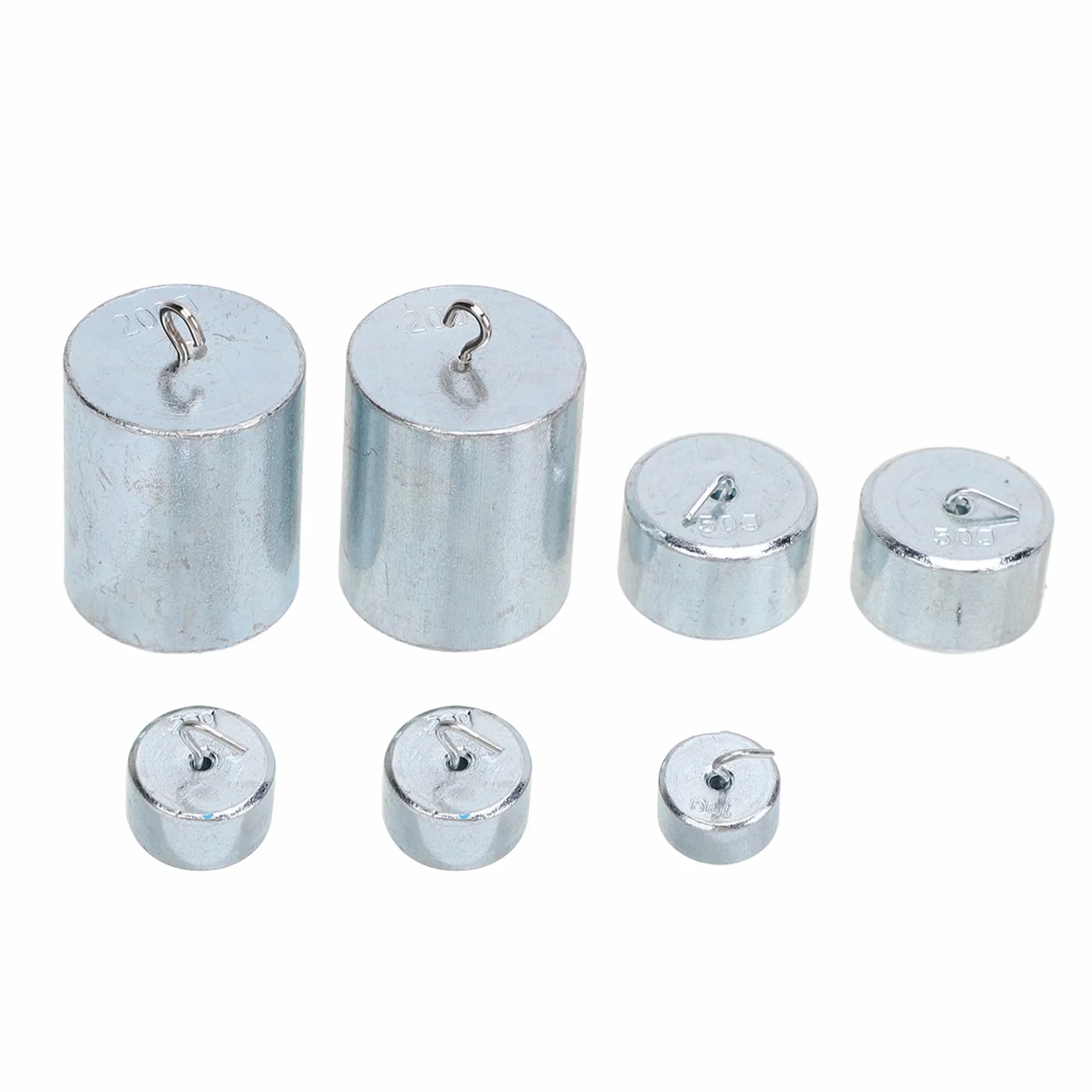 Pesi con Gancio Laboratorio 10g 20g 50g 200g Set di Pesi con Gancio Cromati Pesi con Gancio Scientifici per Laboratorio Scolastico