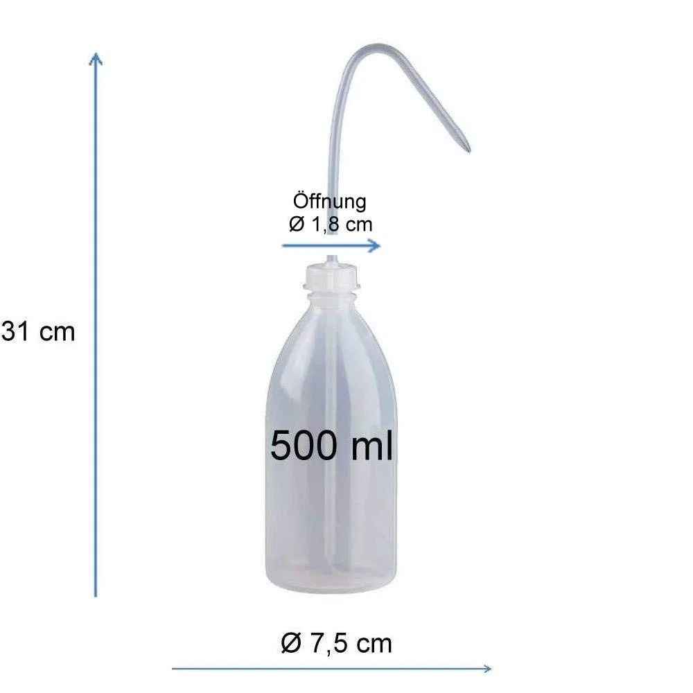 mikken Set di 2 bottiglie da laboratorio, 1 x 250 ml e 500 ml, in plastica senza BPA, made in Germany, imbuto incluso
