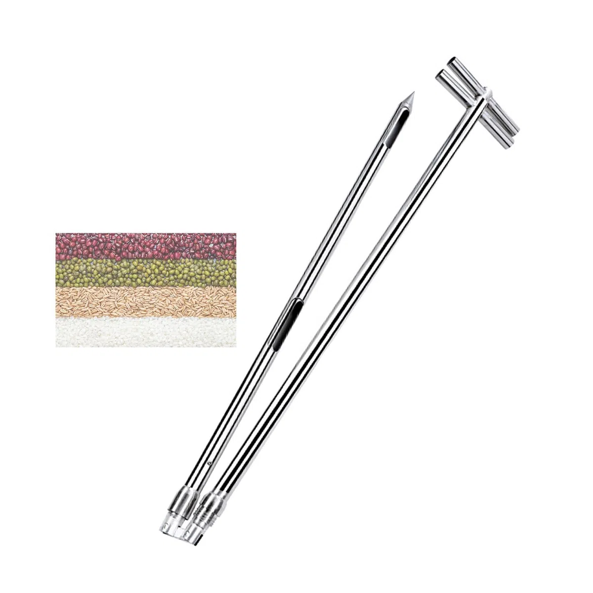 Campionatore con Sonda per Cereali Campionatore di Polvere Campione Solido in Acciaio Inossidabile Campionatore con Sonda per Cereali(Size:2m/78.7inch,Color:Foldable 32mm)