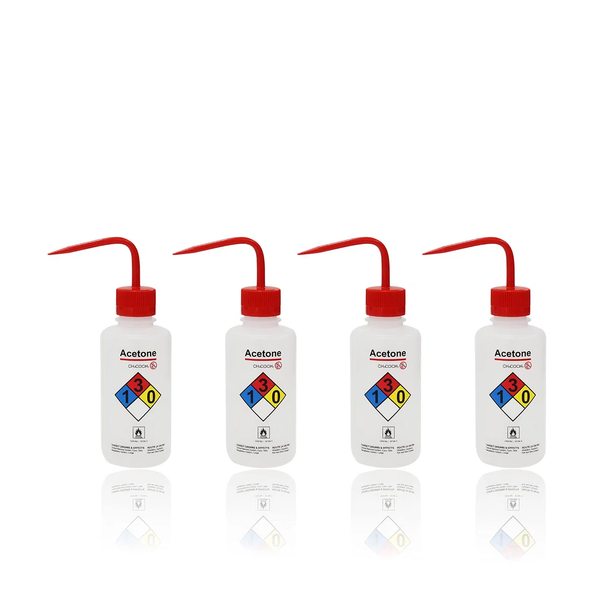 ULAB Bottiglie di lavaggio di sicurezza, 4 pezzi di acetone a bocca larga lavare bottiglie, materiale LDPE, Vol.500ml, UWB1022
