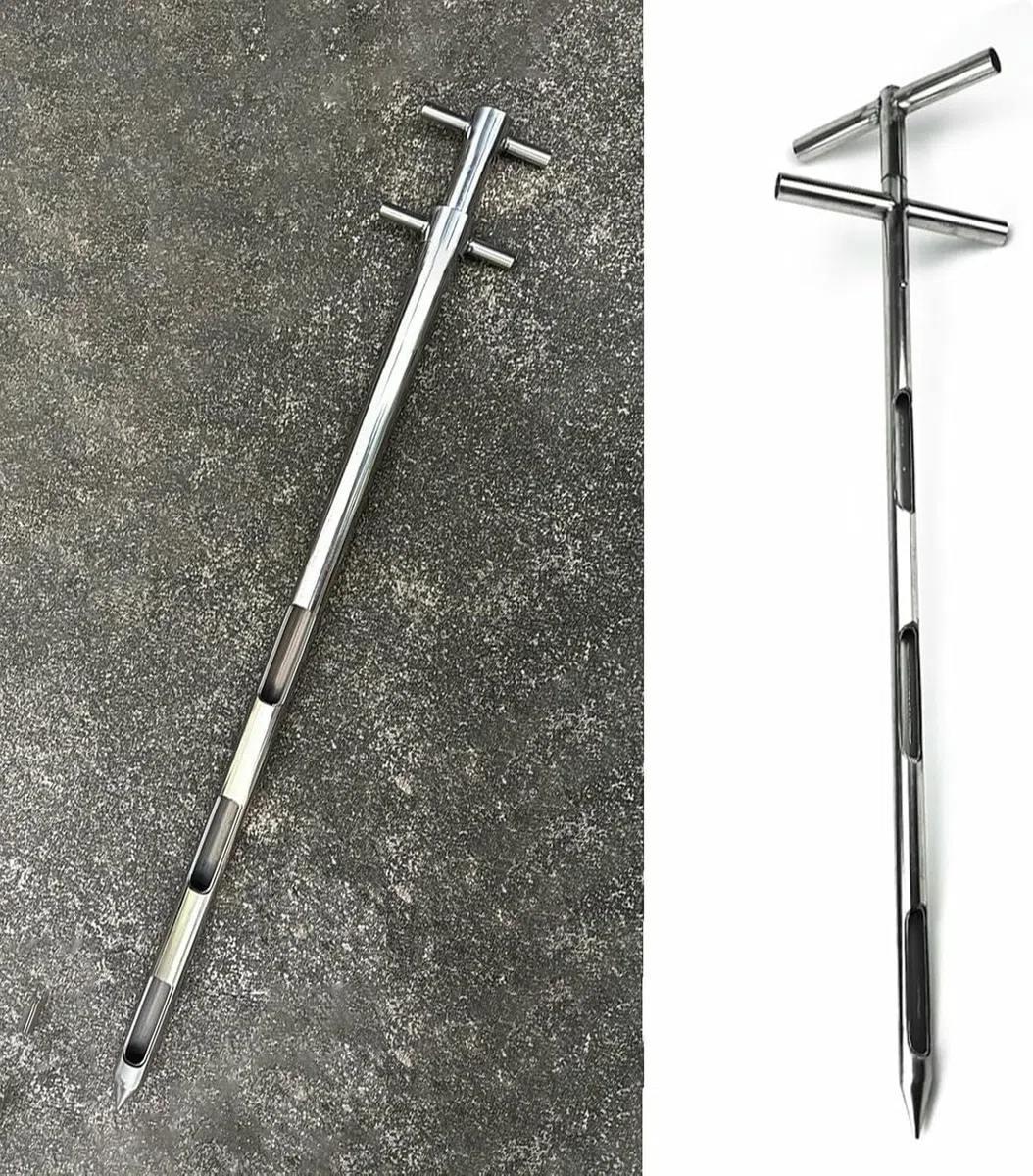 Campionatore per Polveri Campionatore per Sonda per Cereali, Sonda di Campionamento Solida in Acciaio Inossidabile con 3 Slot, Campionatore Rotante per Particelle di Cereali per Terreno~/