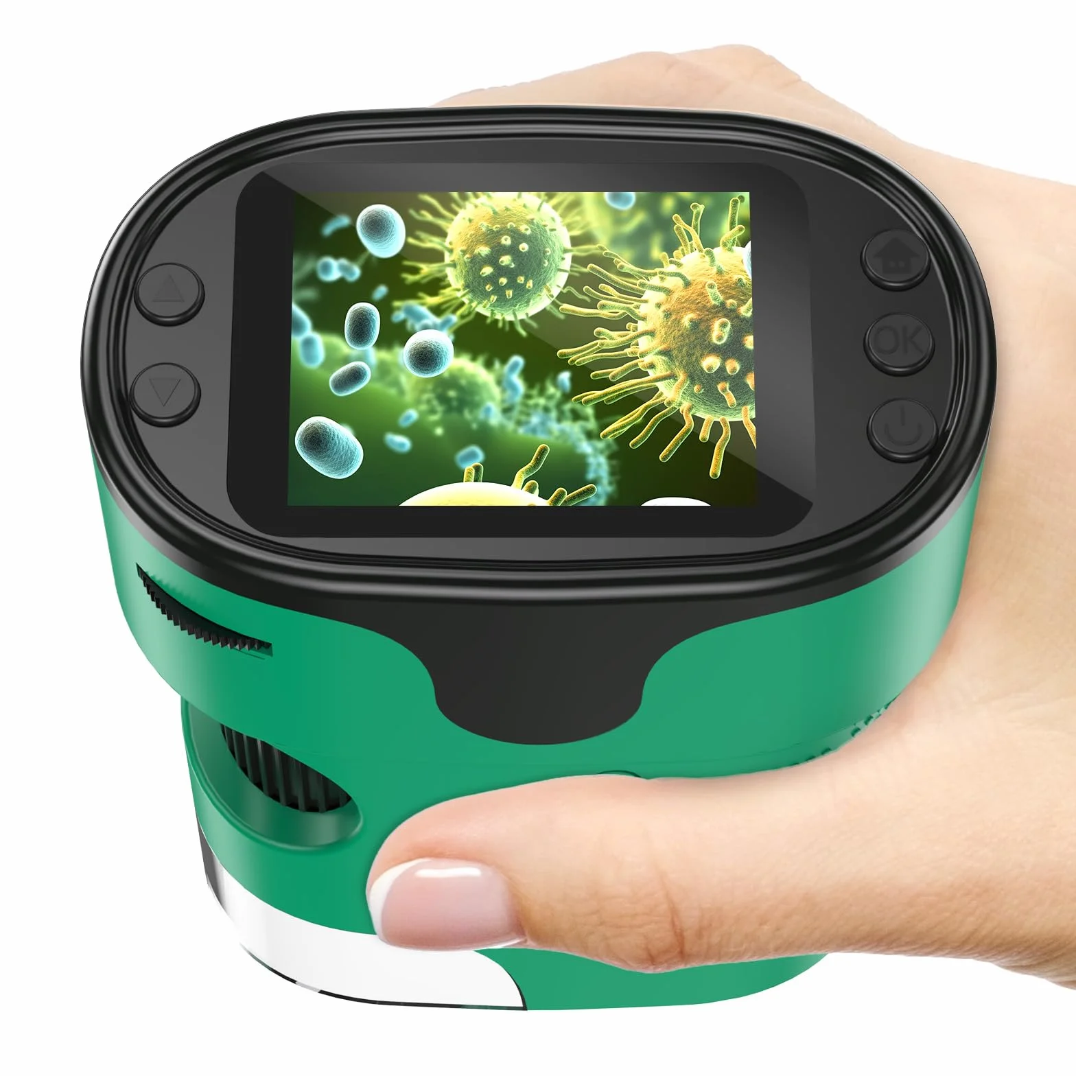 1000X Microscopio Digitale Portatile per Bambini - Schermo 4K 2,0", Elettronico Ricaricabile con Kit di Vetrini - Mini Microscopio da Tasca Regalo Educativo per i 4-12 Anni
