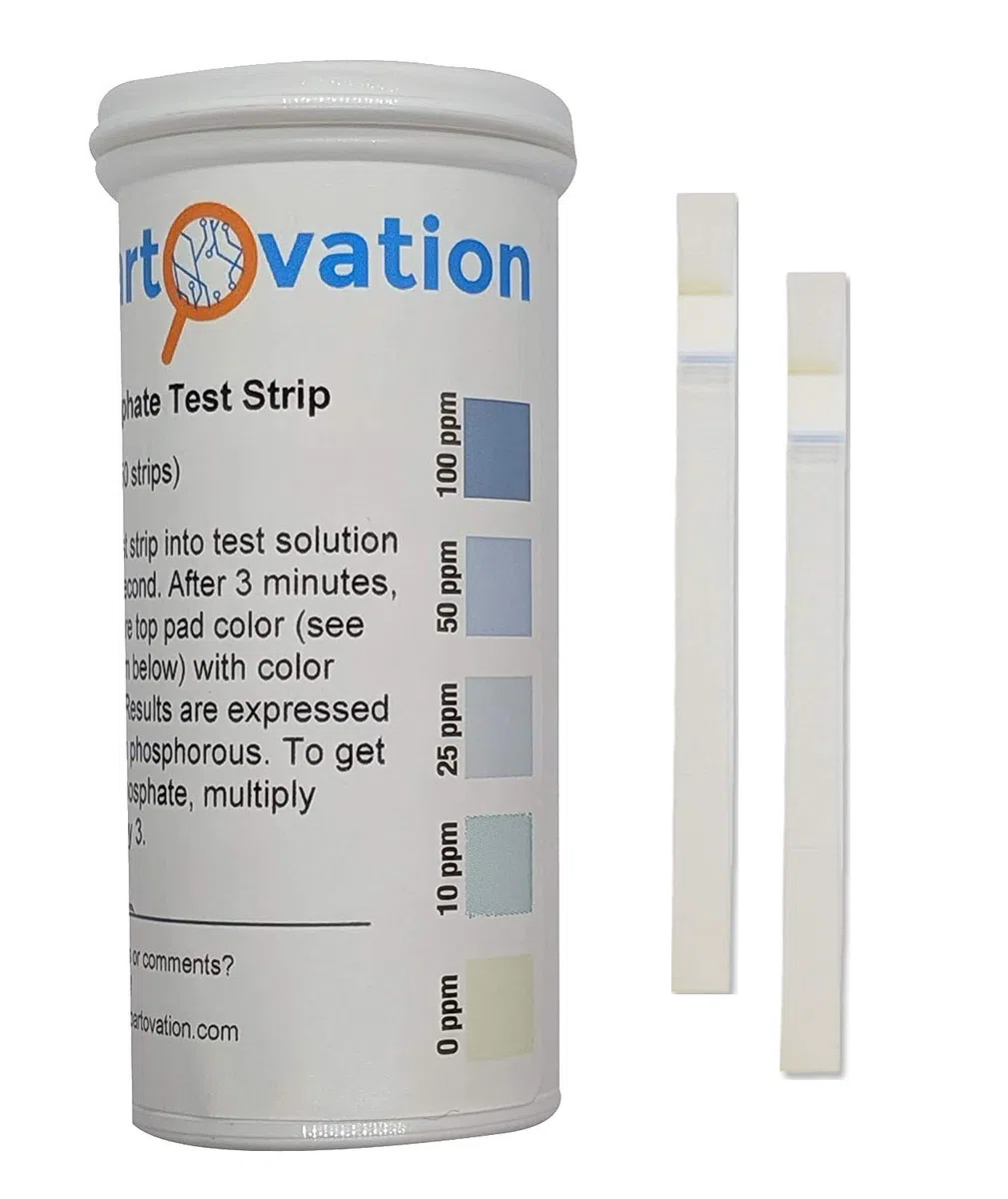 Fosforo e fosfato di rilevamento strisce reattive, 0-100 ppm [flaconcino da 50 strisce]