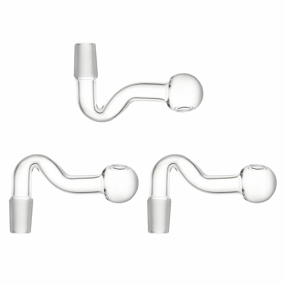 10 mm Laboratory Glass Ball Male Adapter Connectors for Gas Generation and Distillation, Pack of 3