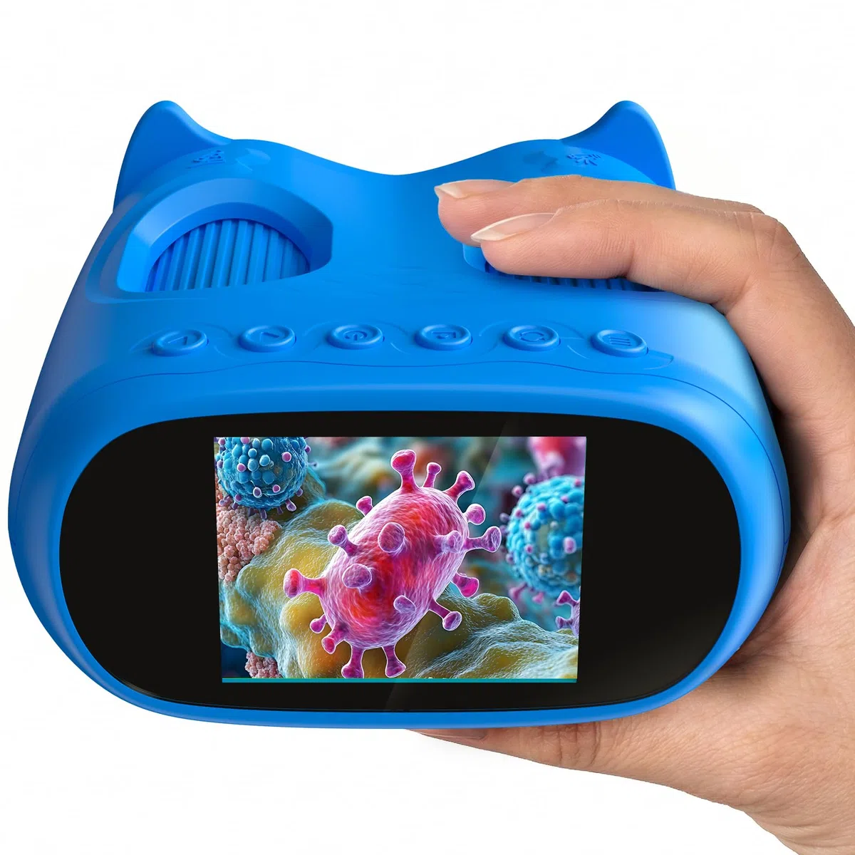 Microscopio Digitale Portatile 1000X per Bambini: 2 in 1 Microscopio & Telescopio, Schermo IPS 4K da 2,0”, Portatile Giocattolo Educativo STEM con Vetrini, Ricaricabile Regalo per Bambini 4-12