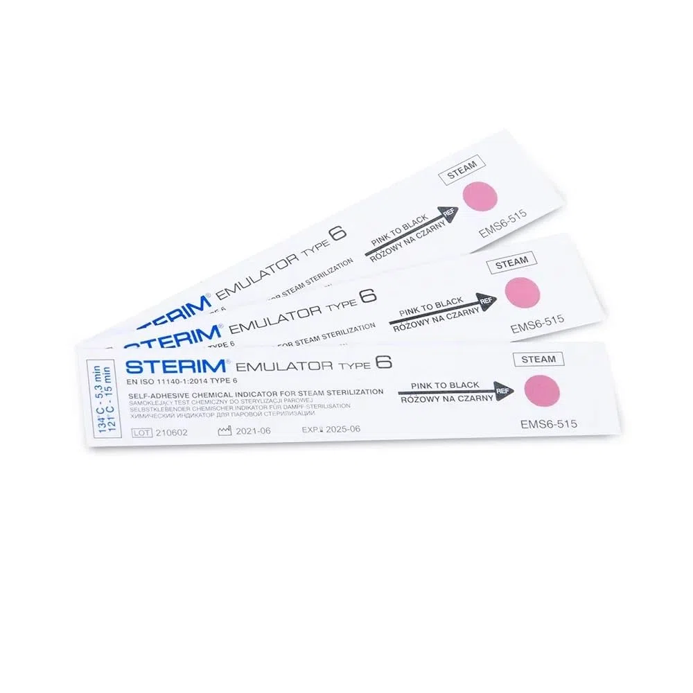 Indicatori emulatori chimici classe 6 adesivo per autoclave a vapore, 250 pz.