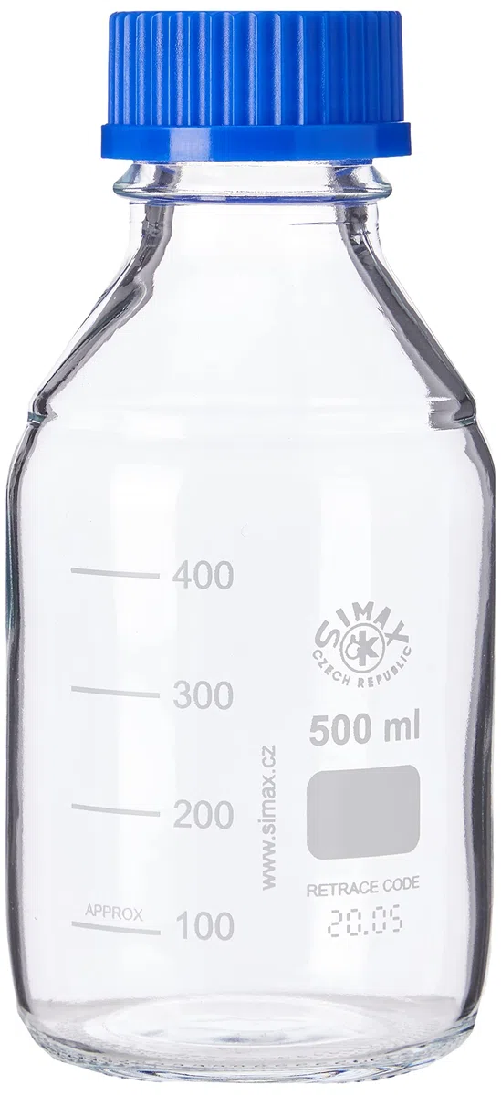 Flacone di vetro borosilicato per laboratorio, 500 ml, SIMAX/VWR (Duran Pyrex equivalente)
