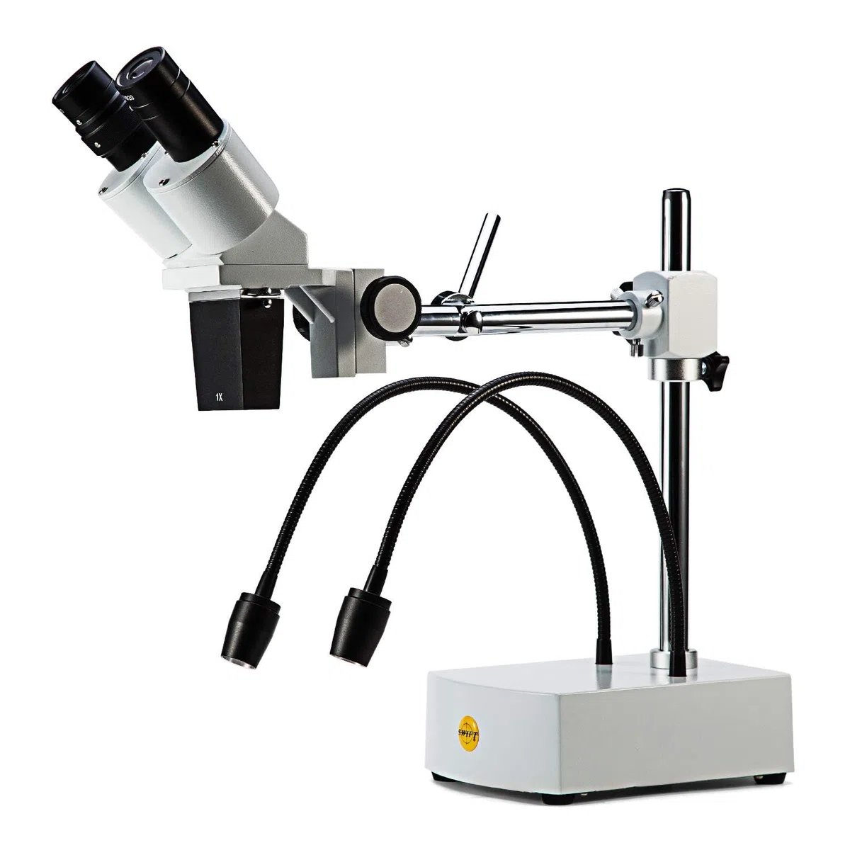 SWIFT Microscopio stereo binoculare 10X/20X ingrandimento grandangolo oculari 2 luci LED flessibili braccio orientabile compatibile con fotocamera S41-20
