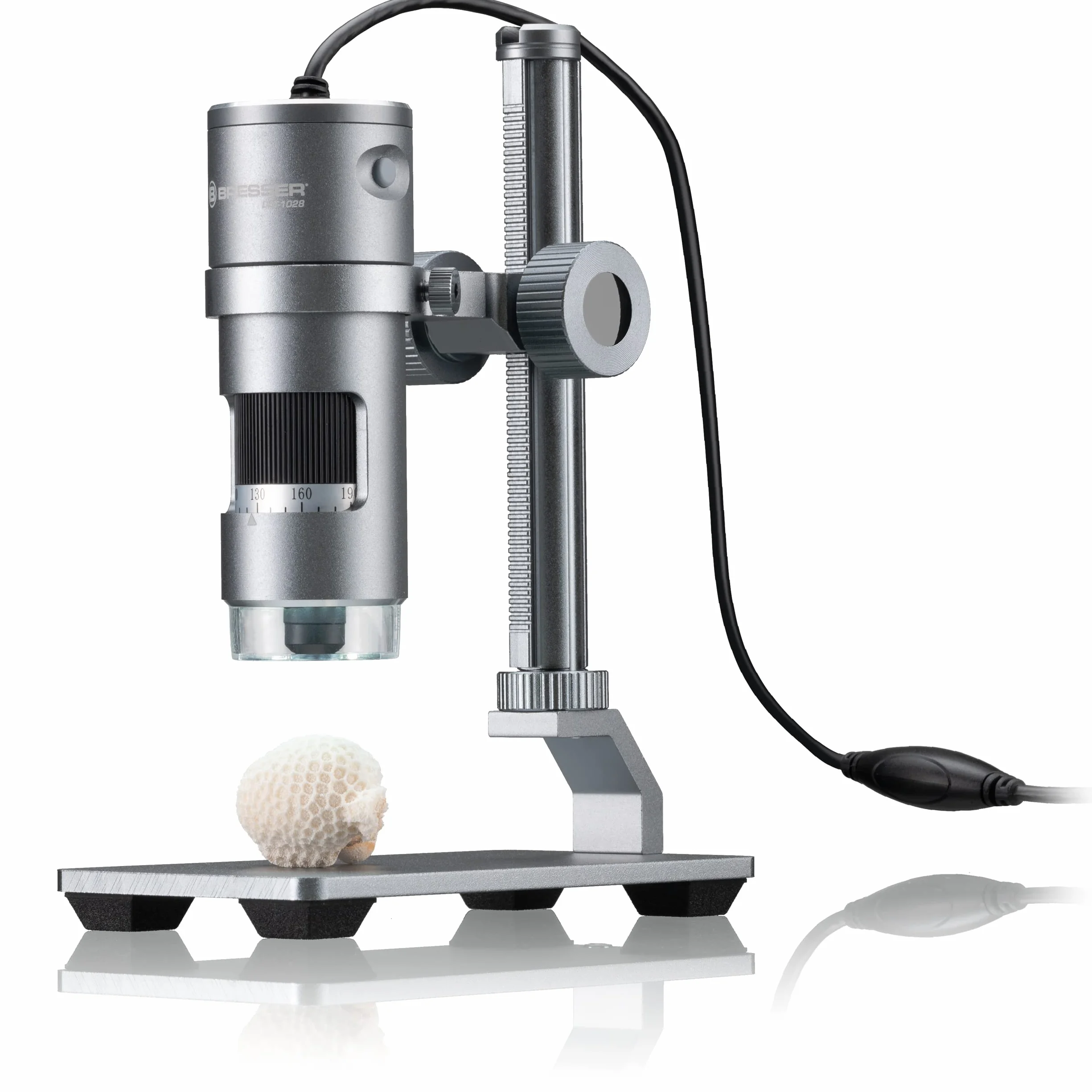 Bresser Microscopio digitale con luce ad anello LED, microscopio DST-1028 con connettore USB per PCS, 5,1 MP
