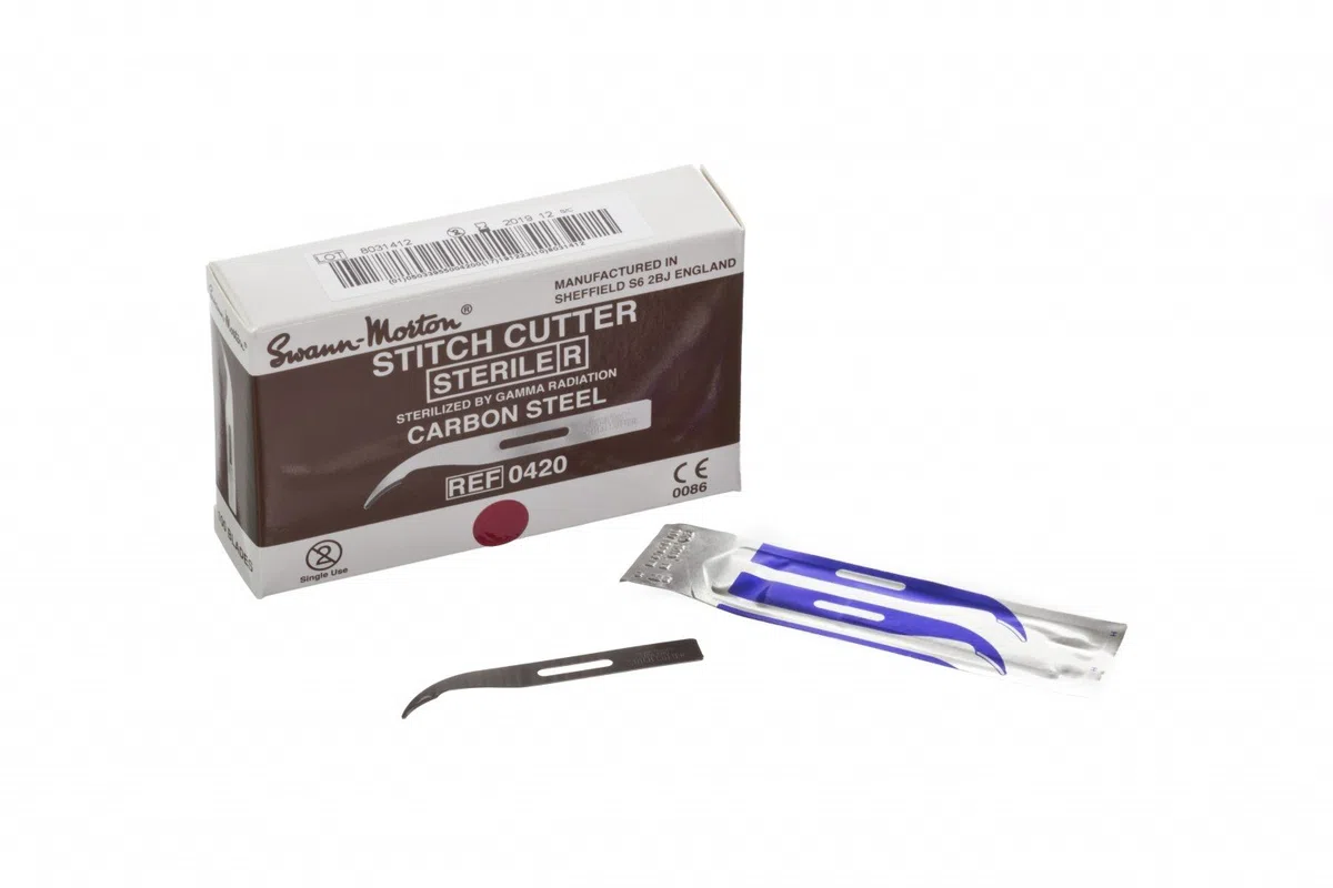 bisturi usa e getta Smsc Stitch cutter, sterile, confezione da 100)