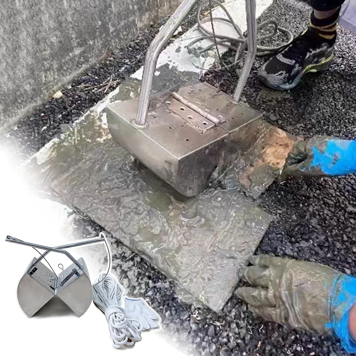 Benna per campionamento del Fango in Acciaio Inossidabile da 3 Litri per la Raccolta di Fango e fanghi di Fiume/Lago, Dotata di Corda e Guanti: Facile da Usare e Ideale per Il monitoraggio a