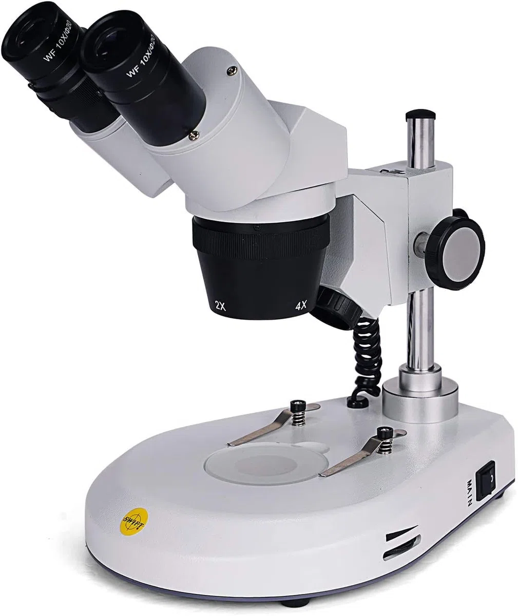 SWIFT Stereomicroscopio S306S-20-2L 20X / 40X / 80X, ruotabile di 360°, oculari a campo largo 10x e 20X, obiettivi 2X e 4X, illuminazione a LED superiore e inferiore dimmerabile (EU Spina)