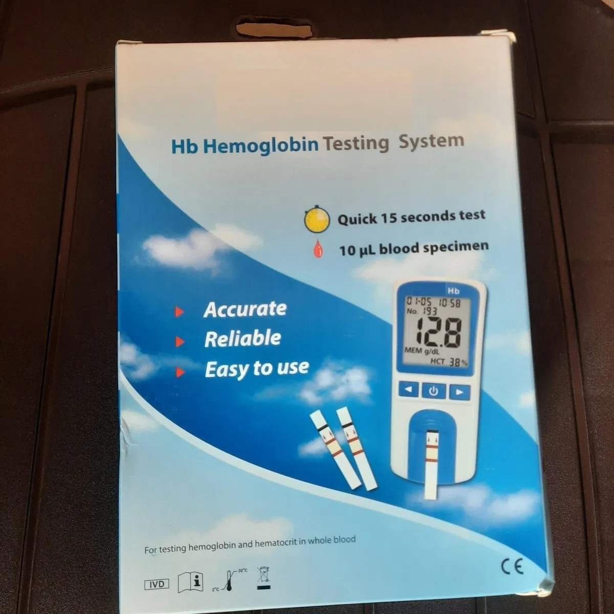 Misuratore di emoglobina digitale Hb con 50 strisce reattive (senza batteria)
