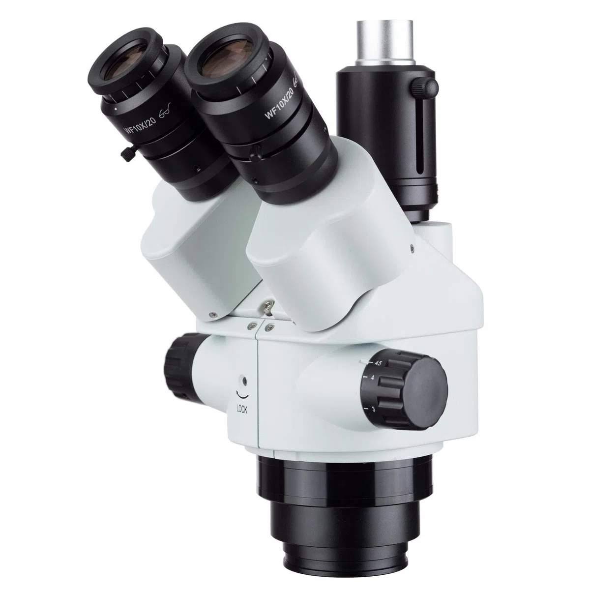 AmScope - 7X-45X Simul-Focale Trinoculare Zoom Stereo Microscopio Testa - SM745NTP