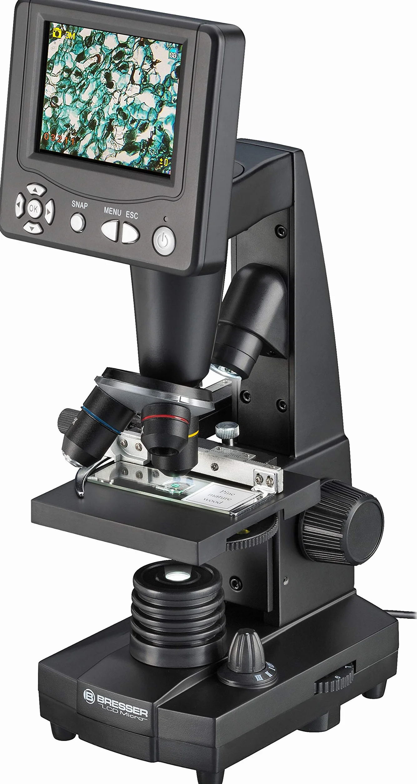 Bresser Microscopio Didattico LCD 8.9cm (3.5") 50x-500x (2000x digital), 5 Megapixel