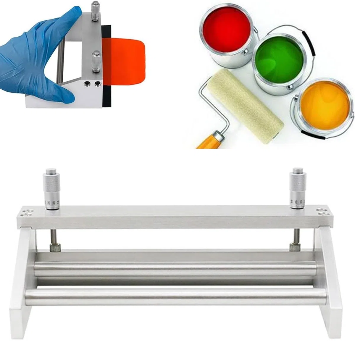 0-3500μm Applicatore di film regolabile Coater, Lab Doctor Blade Coating Machine, 55/100/150/200/250/300mm Wet Film Preparation Device, Precisione 2µm, Aspirazione magnetica, per stampa, pittura