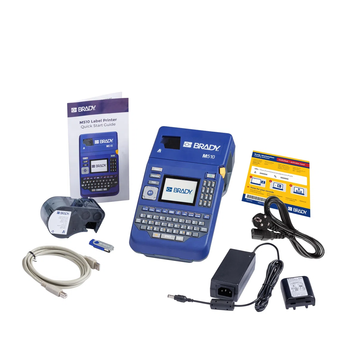 Brady M510 Stampante Portatile per Etichette + Software – Dispositivo di Etichettatura Industriale Resistente agli Agenti Chimici – Incl. 1 Cartuccia – Sostituisce BMP51