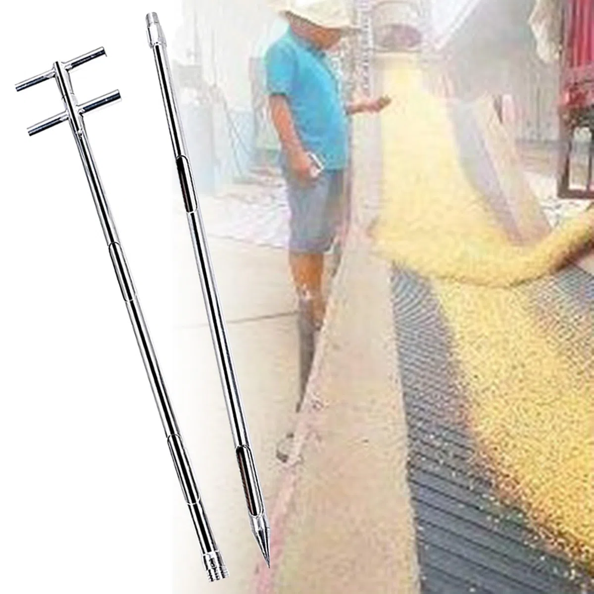 Sonda per campionatore di Cereali Portatile Lunga, Strumento di campionamento agricolo Portatile da 2,5 m per Giardino e Fattoria, Asta di campionamento di Polvere Solida (Diametro 38 mm / 1