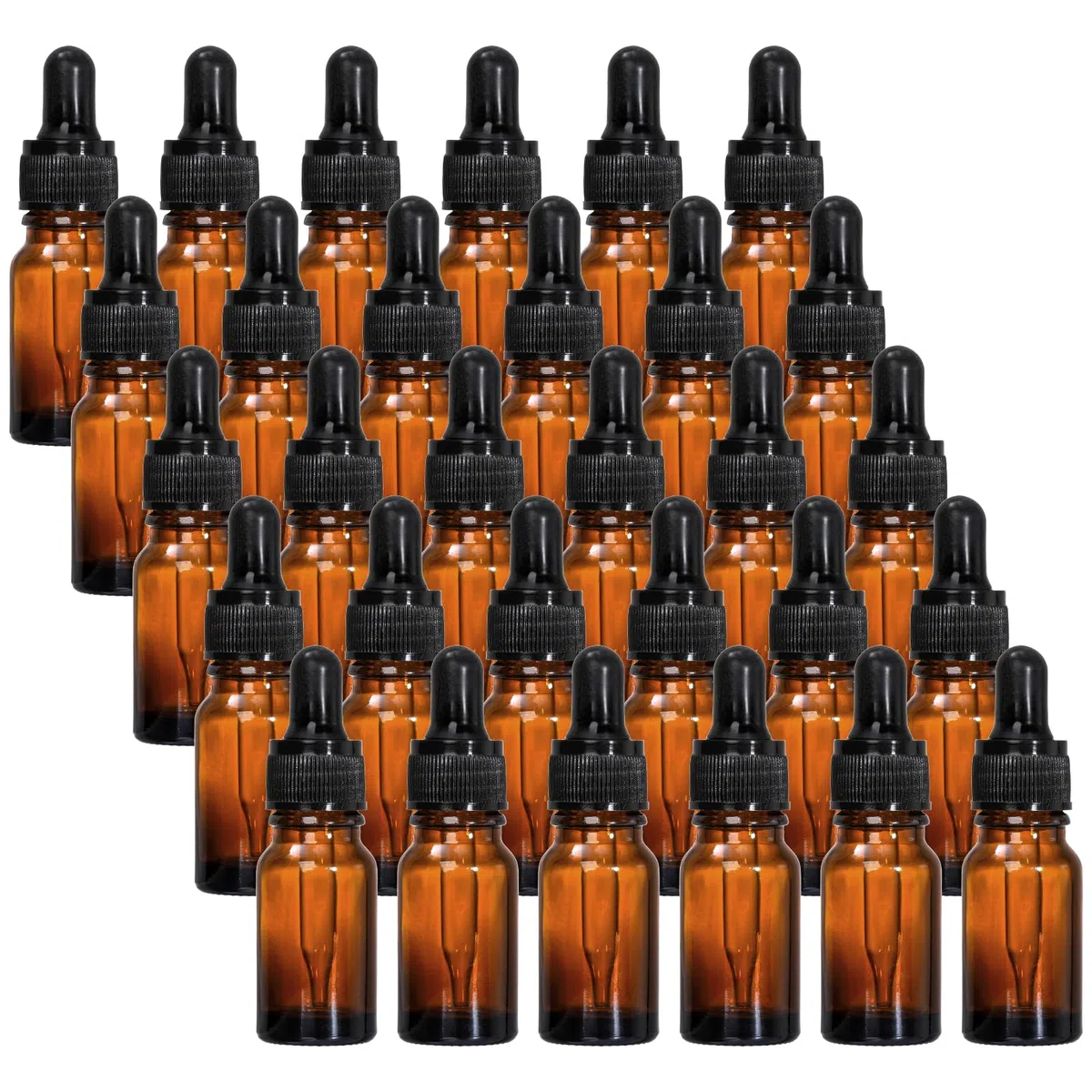 Lawei 30 bottiglie in vetro ambrato da 10 ml, con contagocce, contagocce, piccole bottiglie per campioni, ricaricabili, per oli essenziali, profumi, laboratorio chimico