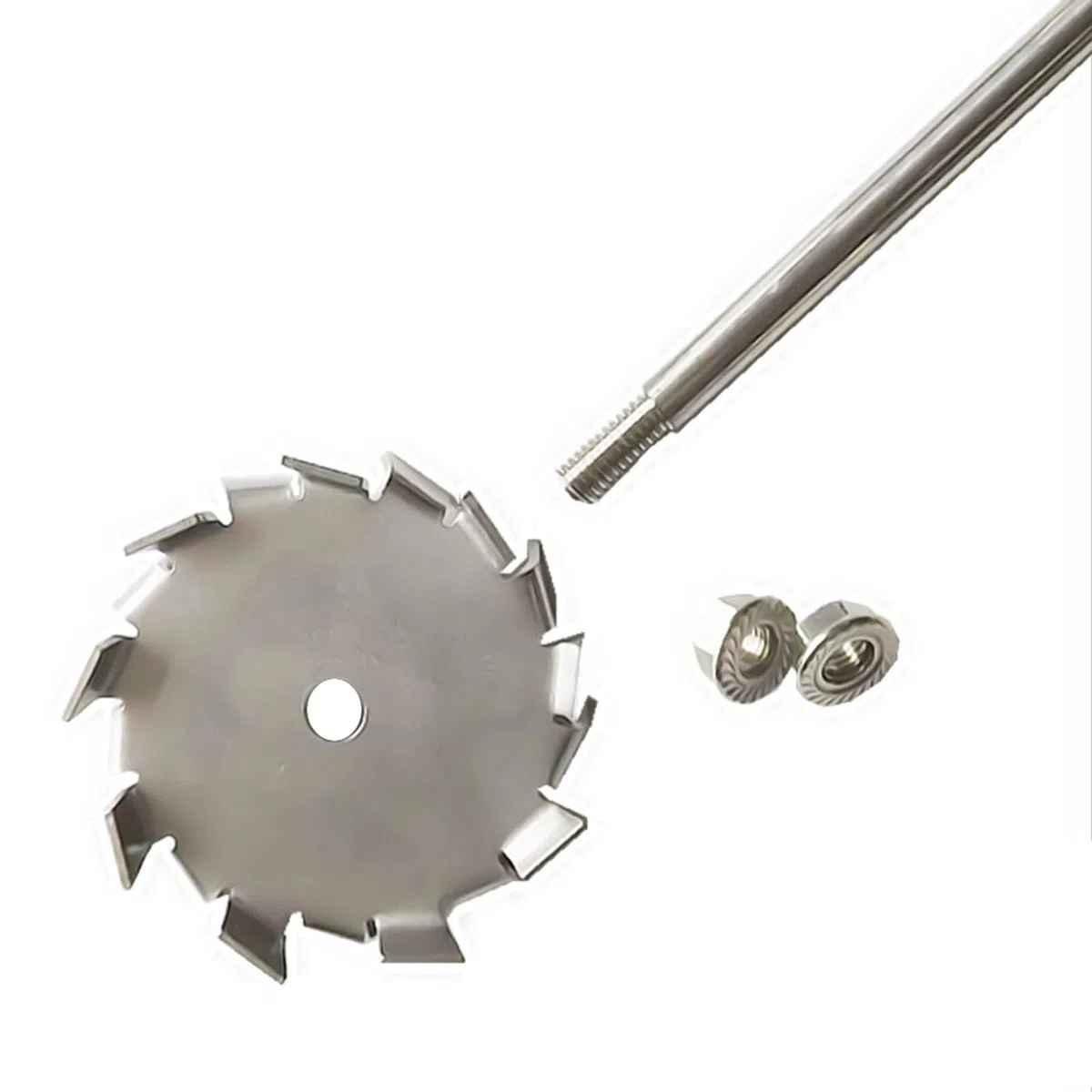 304 - Disco a dispersione con agitatore a barra per sega a denti in acciaio inossidabile con asta di agitazione da 25 cm, elica a piastra rotonda che mescola frullatore a lama (4 cm)
