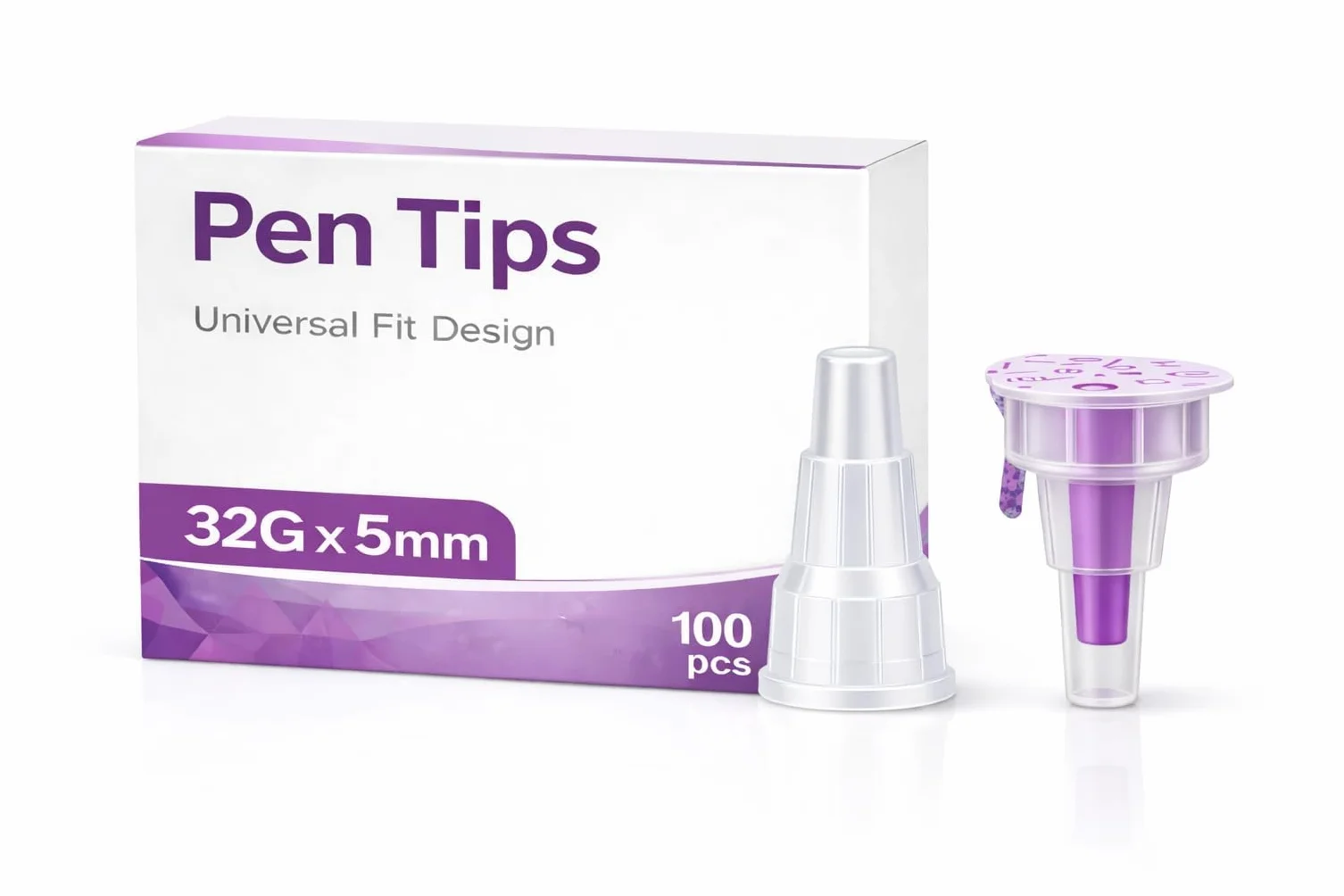 Pennarelli usa e getta sterili 32G (0,23 x 5 mm) – 100 pezzi imballati singolarmente, universalmente compatibili, per laboratorio, industria e cosmetici