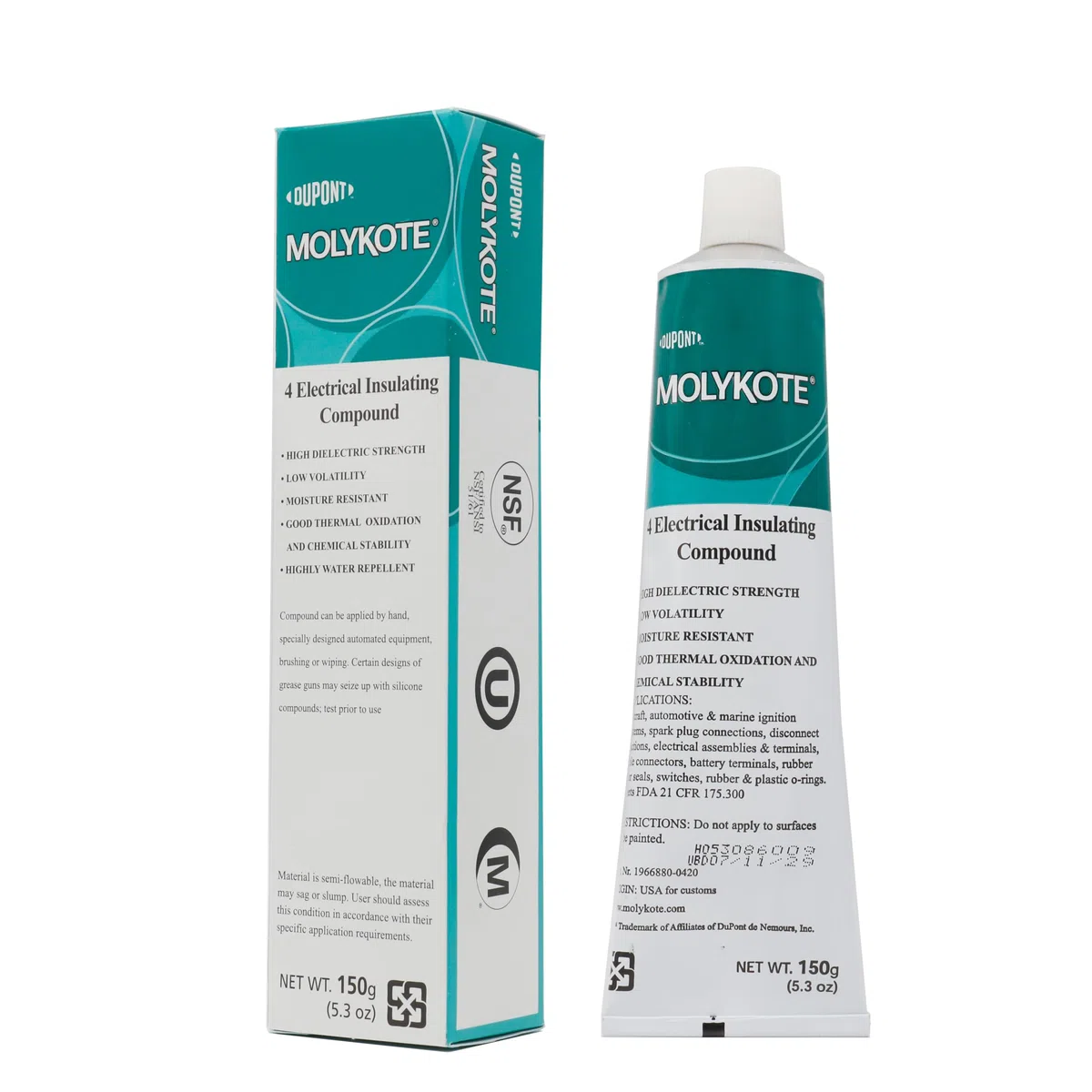 Molykote 4 composti isolanti elettrici 150 g guarnizione a prova di umidità industriale valvola grasso dielettrico O-ring lubrificante applicazione elettrica trasparente bianco Dow Corning DC4