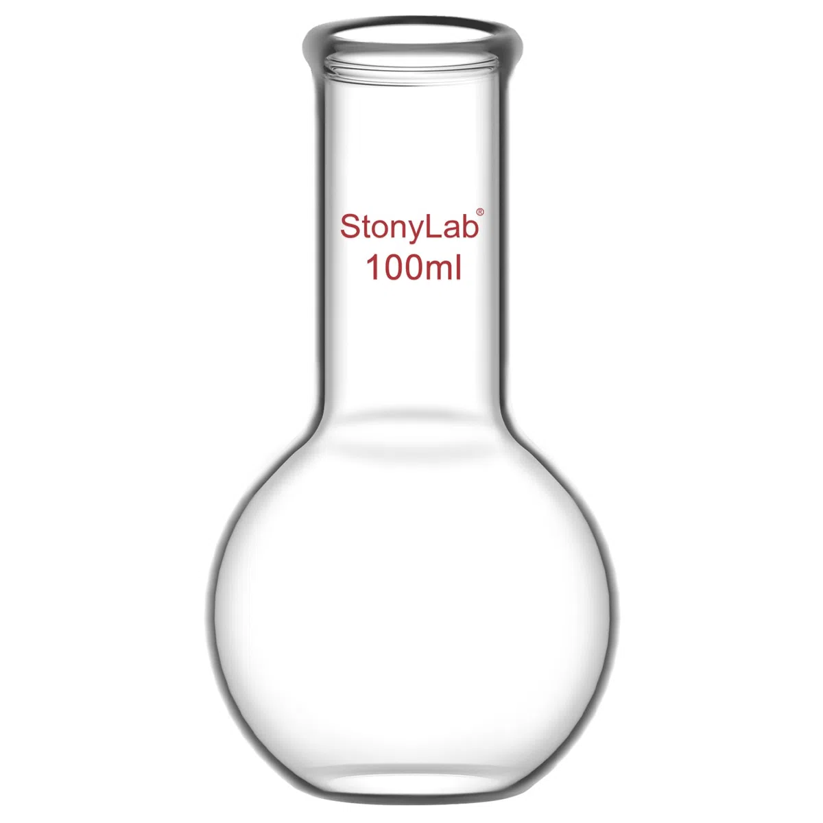 stonylab Pallone di Ebollizione a Fondo Piatto con Collo Singolo Borosilicato in Vetro, con Giunto Esterno Conico Standard 24/40, Matracci da laboratorio Palloni per Ebollizione Boiling Flask, 3000ml