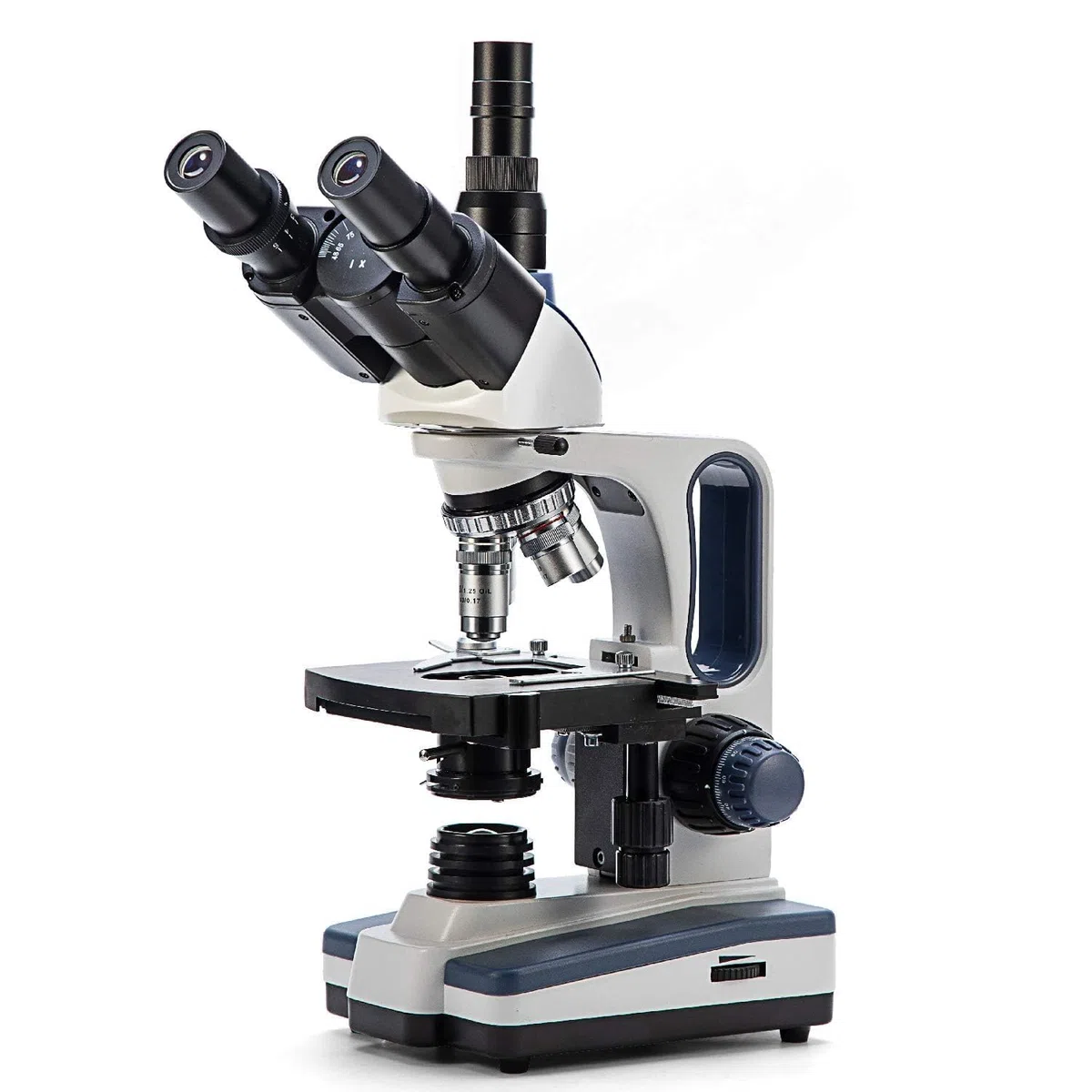 SWIFT Microscopio trinoculare 40X-2500X,grado di ricerca laboratorio con oculari grandangolari 10X e 25X, condensatore Abbe