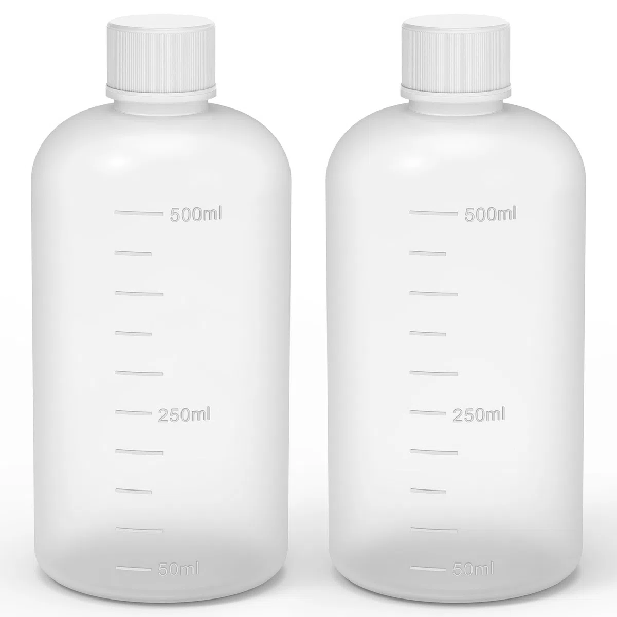 stonylab Bottiglia Reagente con Bocca Stretta, Cappuccio a Vite HDPE, 2 Pezzi, Capacità 500 ml, Fornitura da Laboratorio, Resistente e Chimicamente Inerente