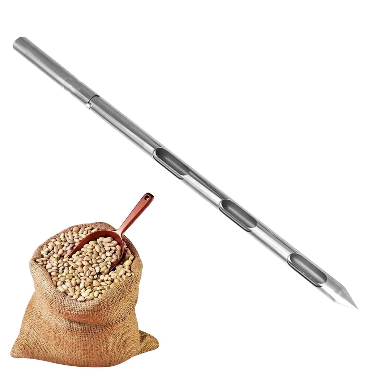Campionatore rotativo di polveri per granuli solidi e granuli solidi, lunghezza 150 cm, per campionamento efficiente di fertilizzanti e cemento