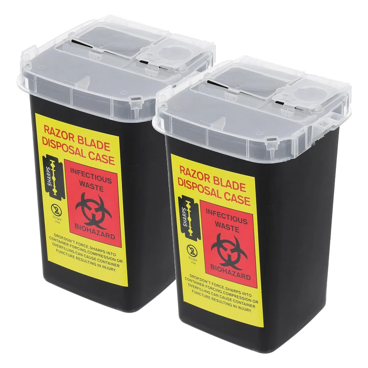 PACKOVE 2Pezzi Scatola per Riciclaggio Lame Portatile per Rifiuti Affilati e Riutilizzabile per Rasoio e Parrucchiere