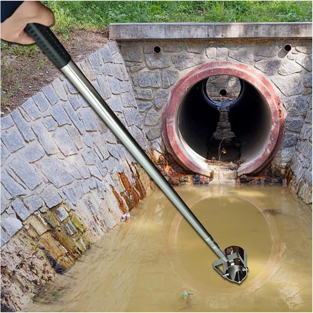 Palo per il Prelievo Dell'acqua Asta Telescopica in Acciaio Inox per il Campionamento Dell'acqua, Scarichi Industriali Aampionatore Della Qualità con Manico L(Size:Extend to 13.1ft/4m,Color:Set Of 1)