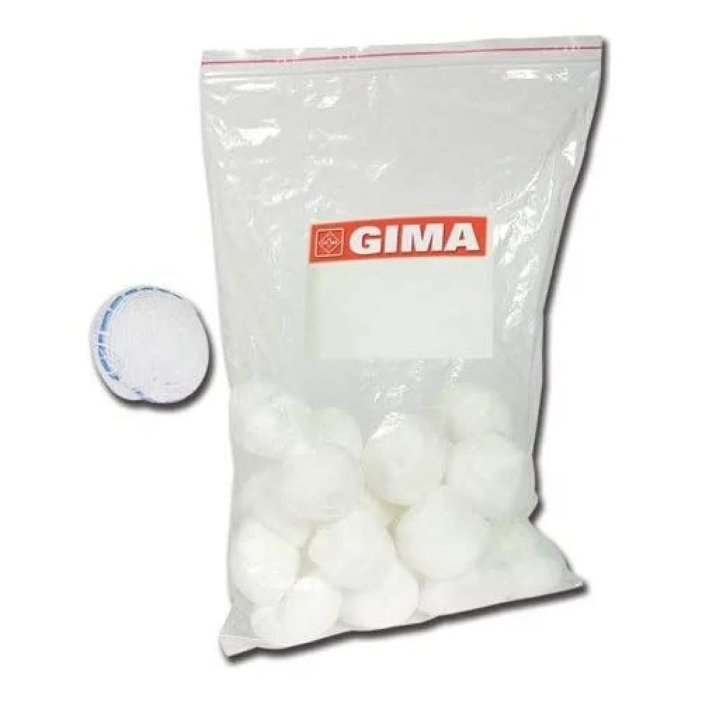 GIMA 35015 Tamponi Rotondi Cotone Ø 15 mm, Confezione 1000 Pezzi