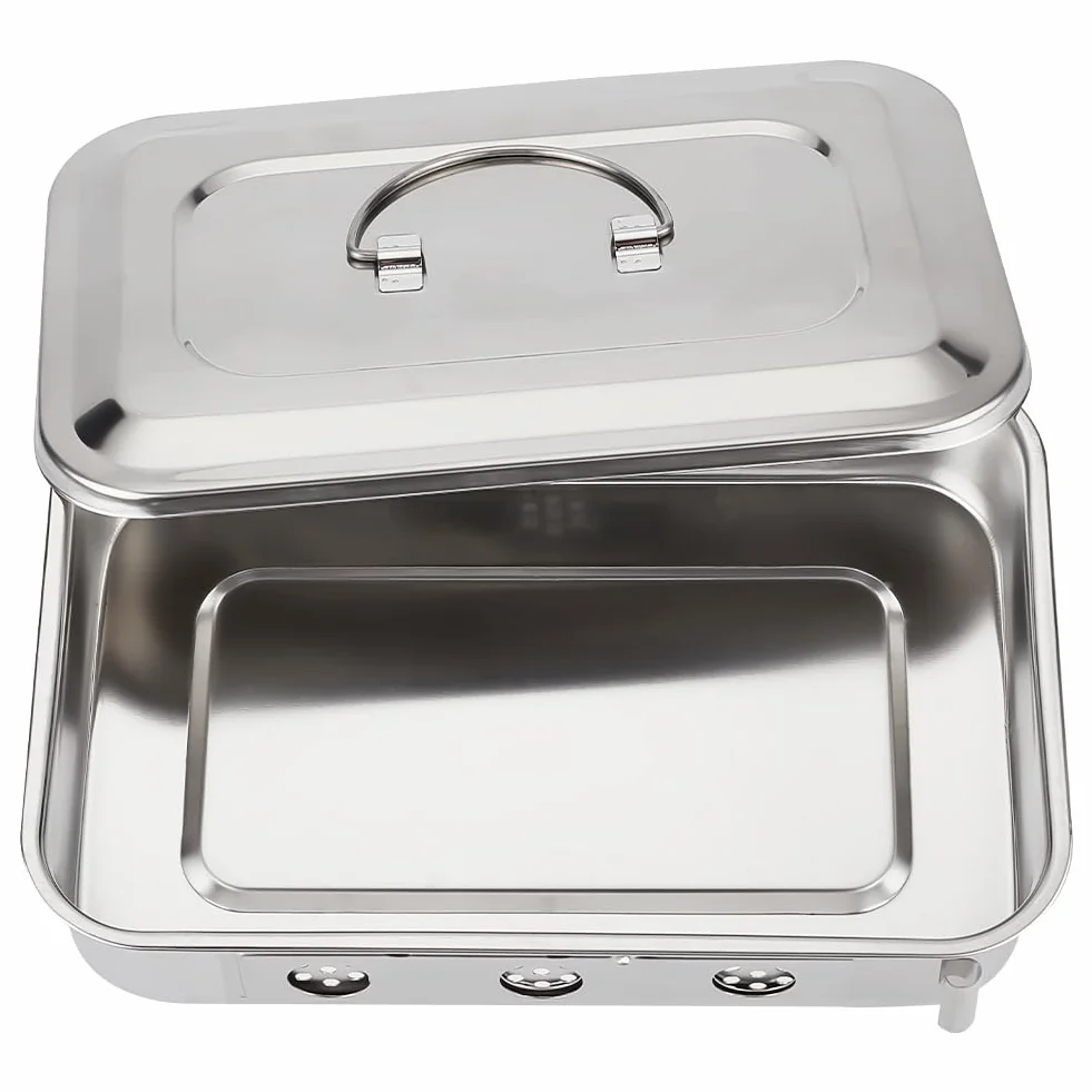 OLYCRAFT Vassoio per Strumenti In Acciaio Inossidabile Organizer 16x24x5.4 cm Scatola Solida per Strumenti con Coperchio Scatola Rettangolare per Strumenti Da Laboratorio Chirurgico