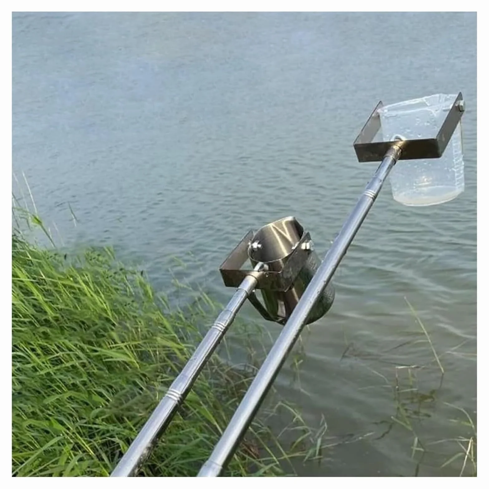 Campionatore d'acqua telescopico con bicchiere di raccolta, asta di campionamento regolabile for fiumi, laghi e stagni, dispositivo portatile for test di profondità dell'acqua, uso ambientale e di lab