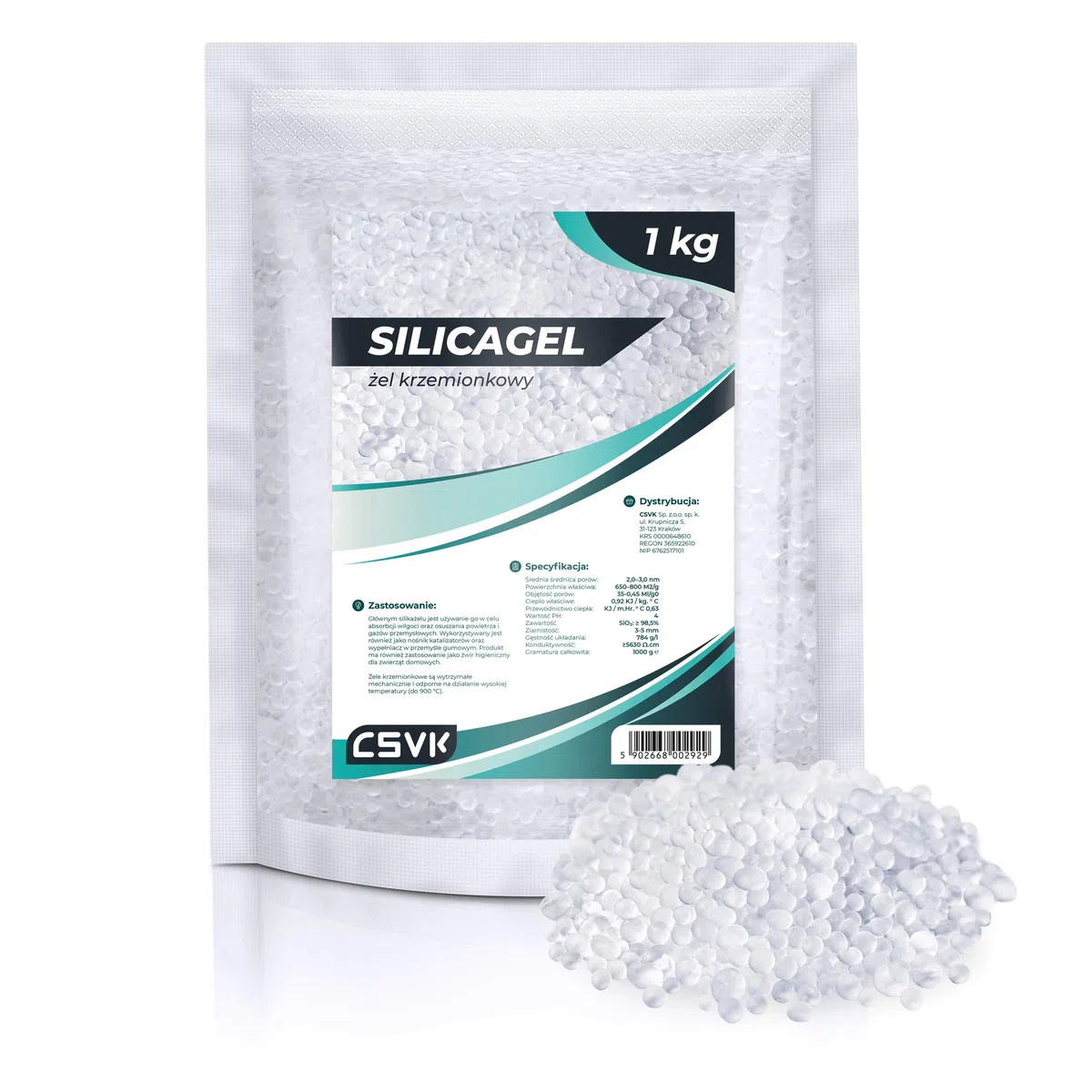 Wessper Silicagel Silica Gel Bianco Deumidificatore Disidratante (1 kg)